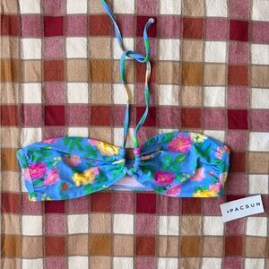 PacSun Blue Floral Bikini Top